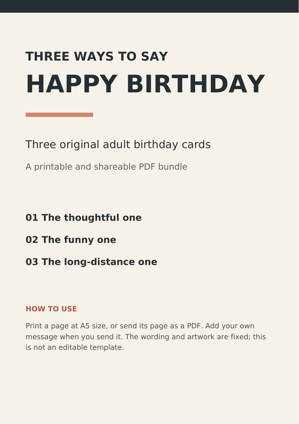 Cover showing the Three Ways to Say Happy Birthday PDF bundle