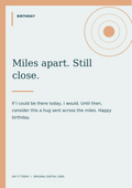 Long Distance Birthday Card A5 PDF card design