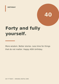 40th Birthday Card A5 PDF card design