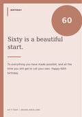 60th Birthday Card A5 PDF card design