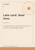 Belated Birthday Card A5 PDF card design