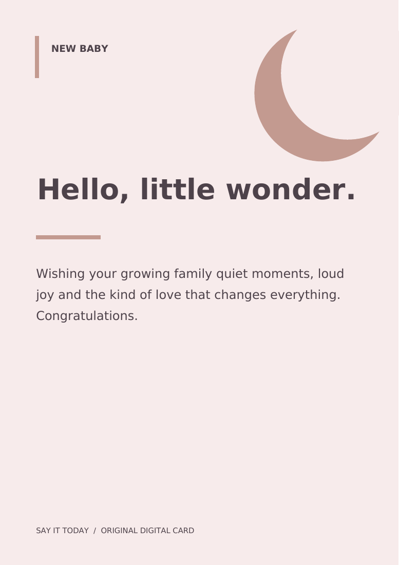 New Baby Card A5 PDF card design