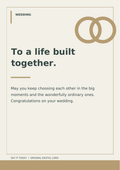 Wedding Congratulations Card A5 PDF card design