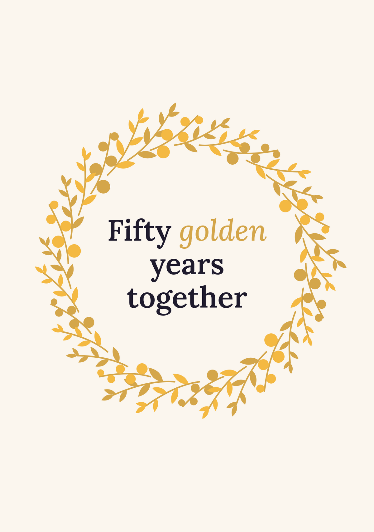 Fifty golden years together printable card