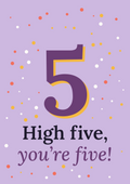 High five, you’re five! printable card