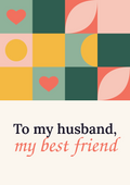 To my husband, my best friend printable card