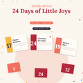 24 Days of Little Joys printable family advent calendar: activity cards and mini envelopes