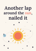 Another lap around the sun, nailed it printable card
