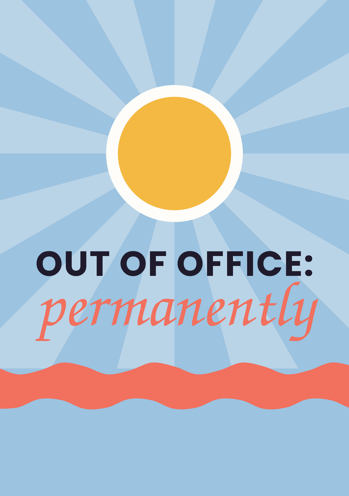 Out of office: permanently printable card