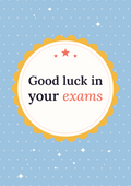 Good luck in your exams printable card