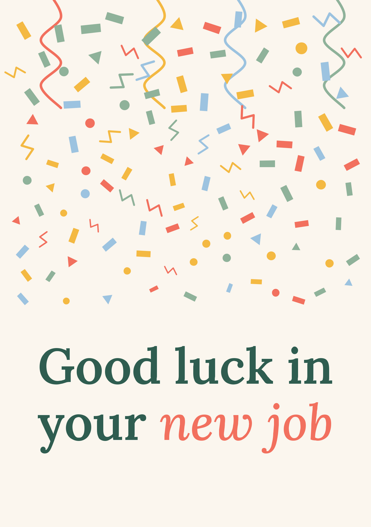 Good luck in your new job printable card