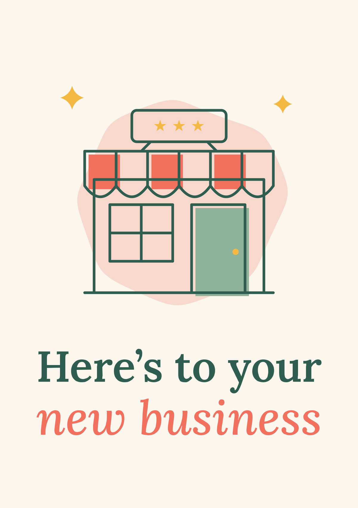 Here’s to your new business printable card