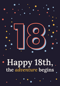 Happy 18th, the adventure begins printable card