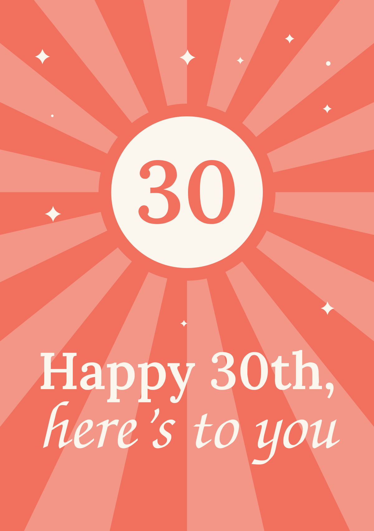 Happy 30th, here’s to you printable card