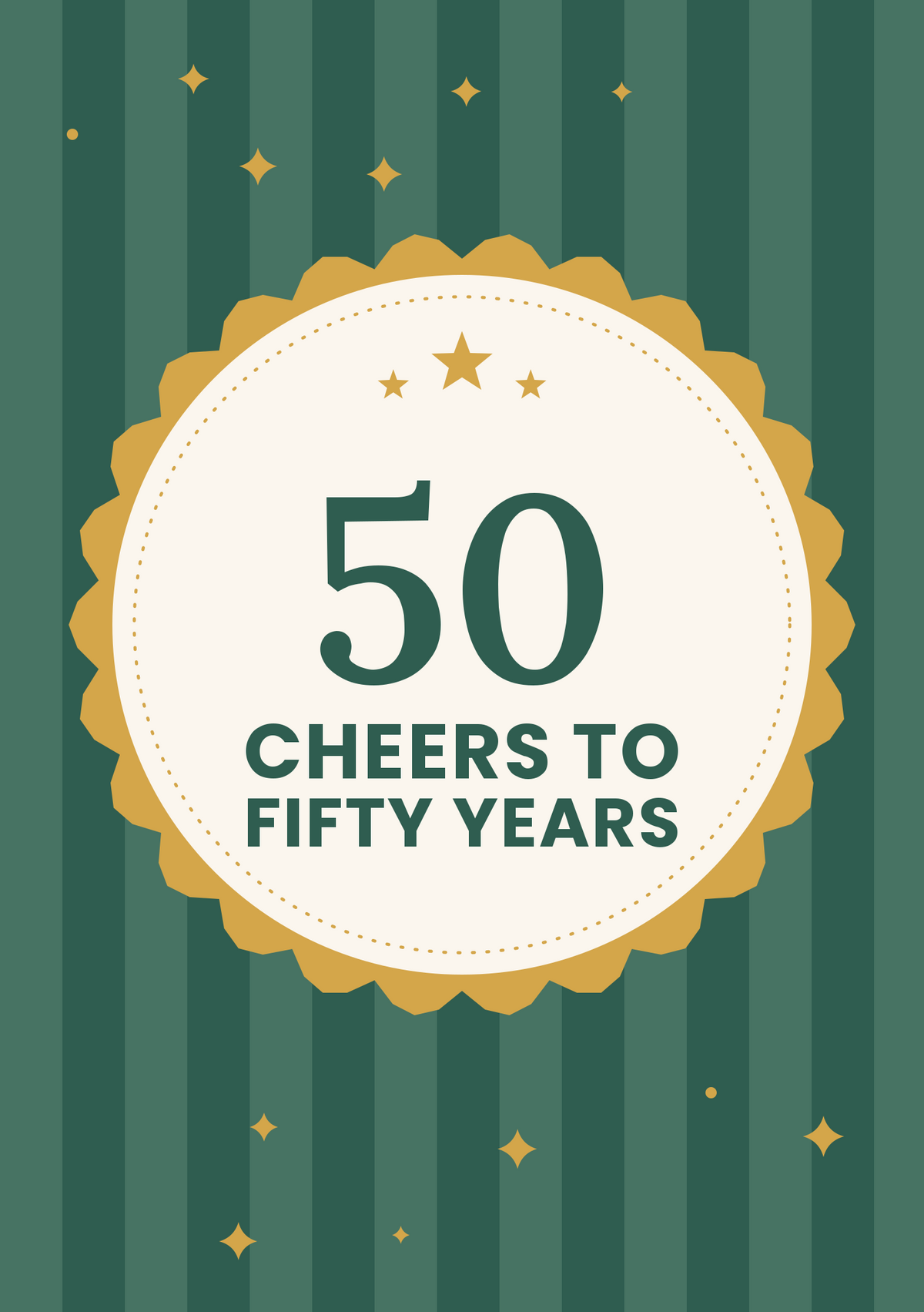 Cheers to fifty years printable card