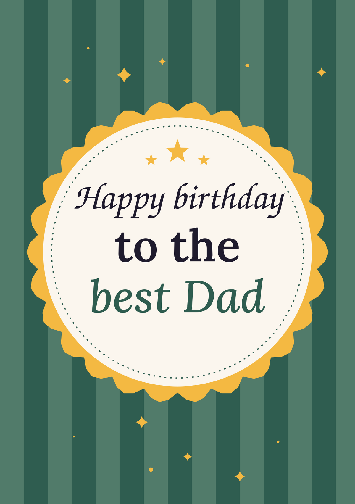 Happy birthday to the best Dad printable card