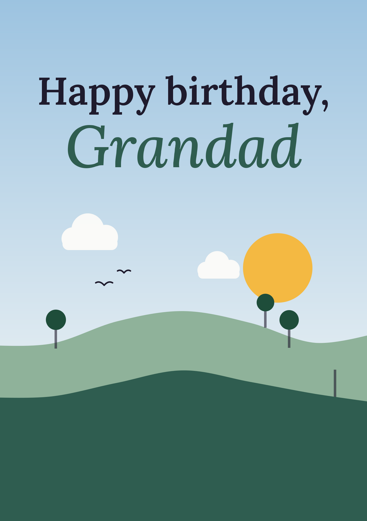 Happy birthday, Grandad printable card
