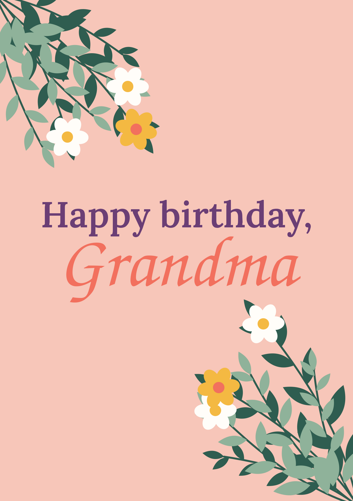 Happy birthday, Grandma printable card