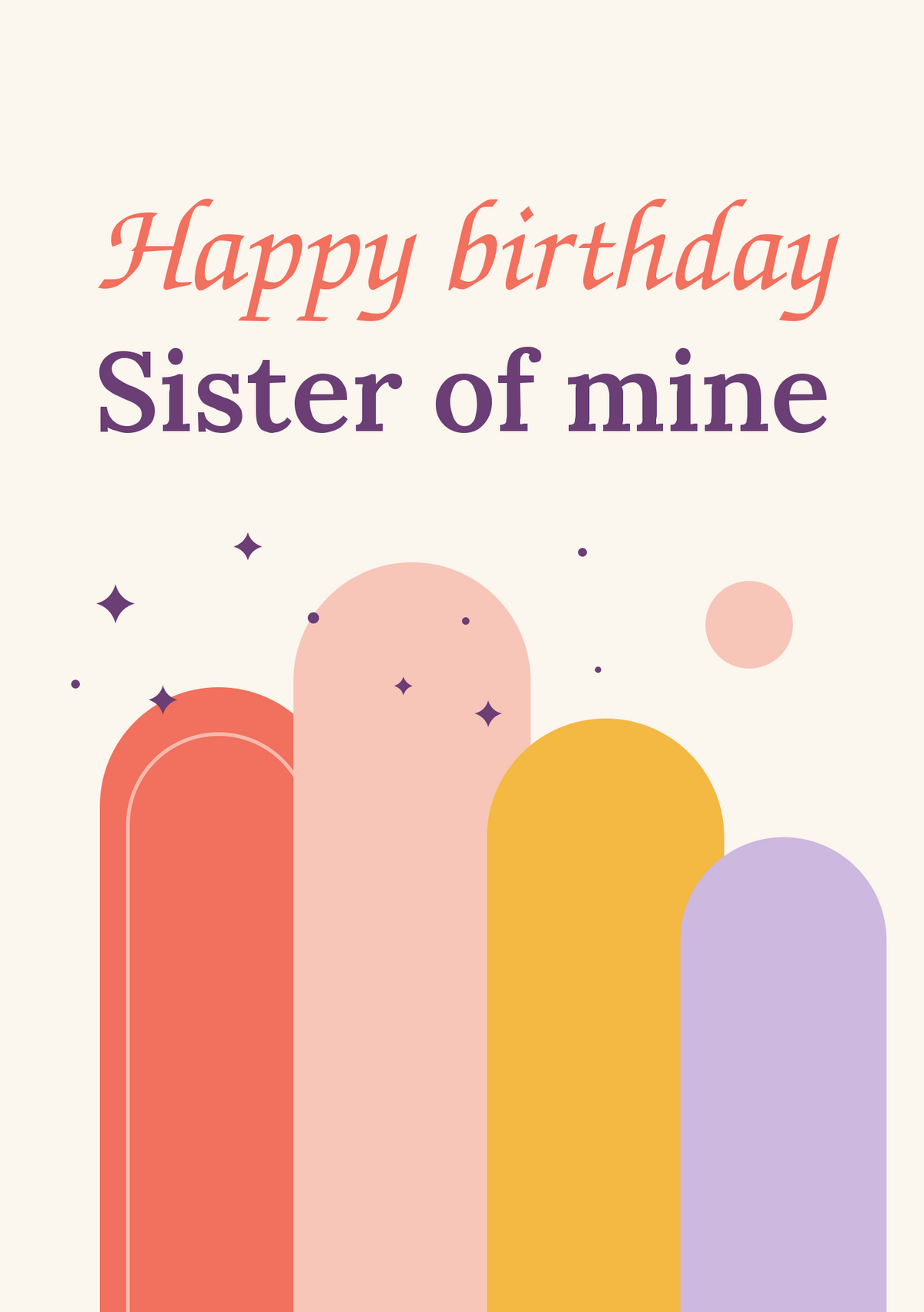 Happy birthday Sister of mine printable card
