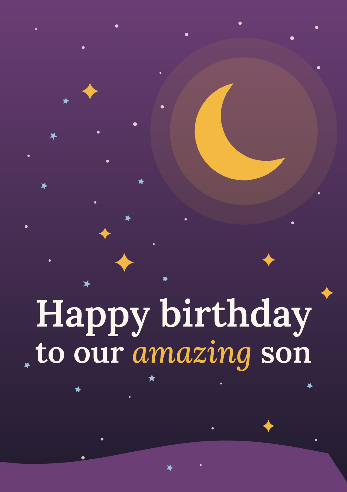 Happy birthday to our amazing son printable card