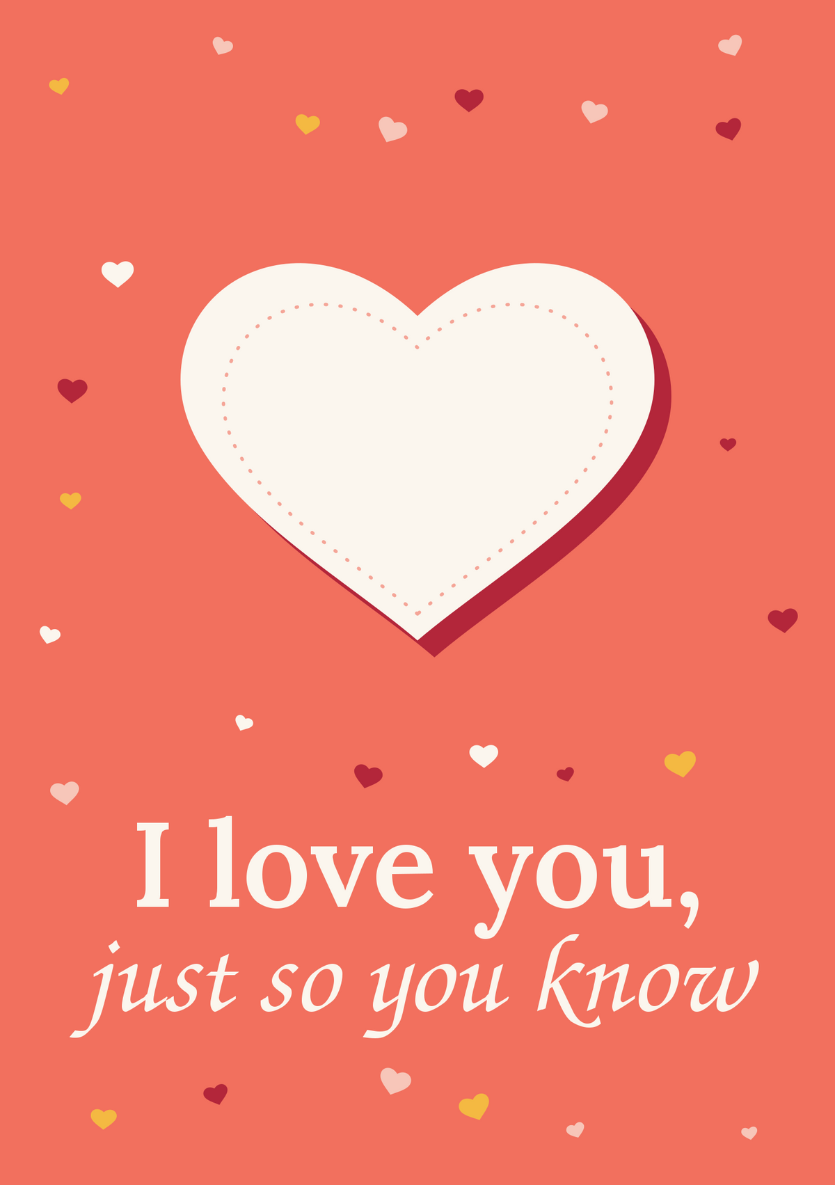 I love you, just so you know printable card