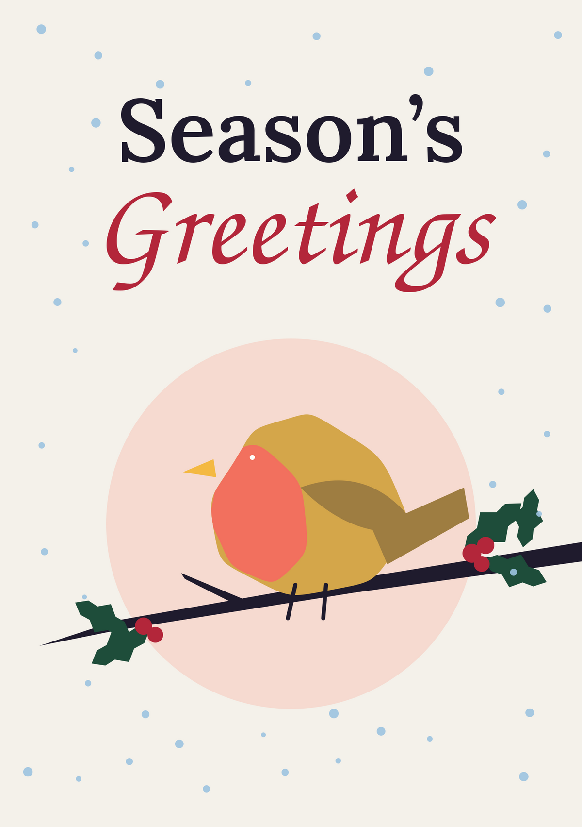 Season’s Greetings printable card