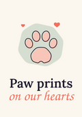 Paw prints on our hearts printable card