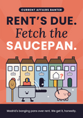 Rent's due. Fetch the saucepan. printable card