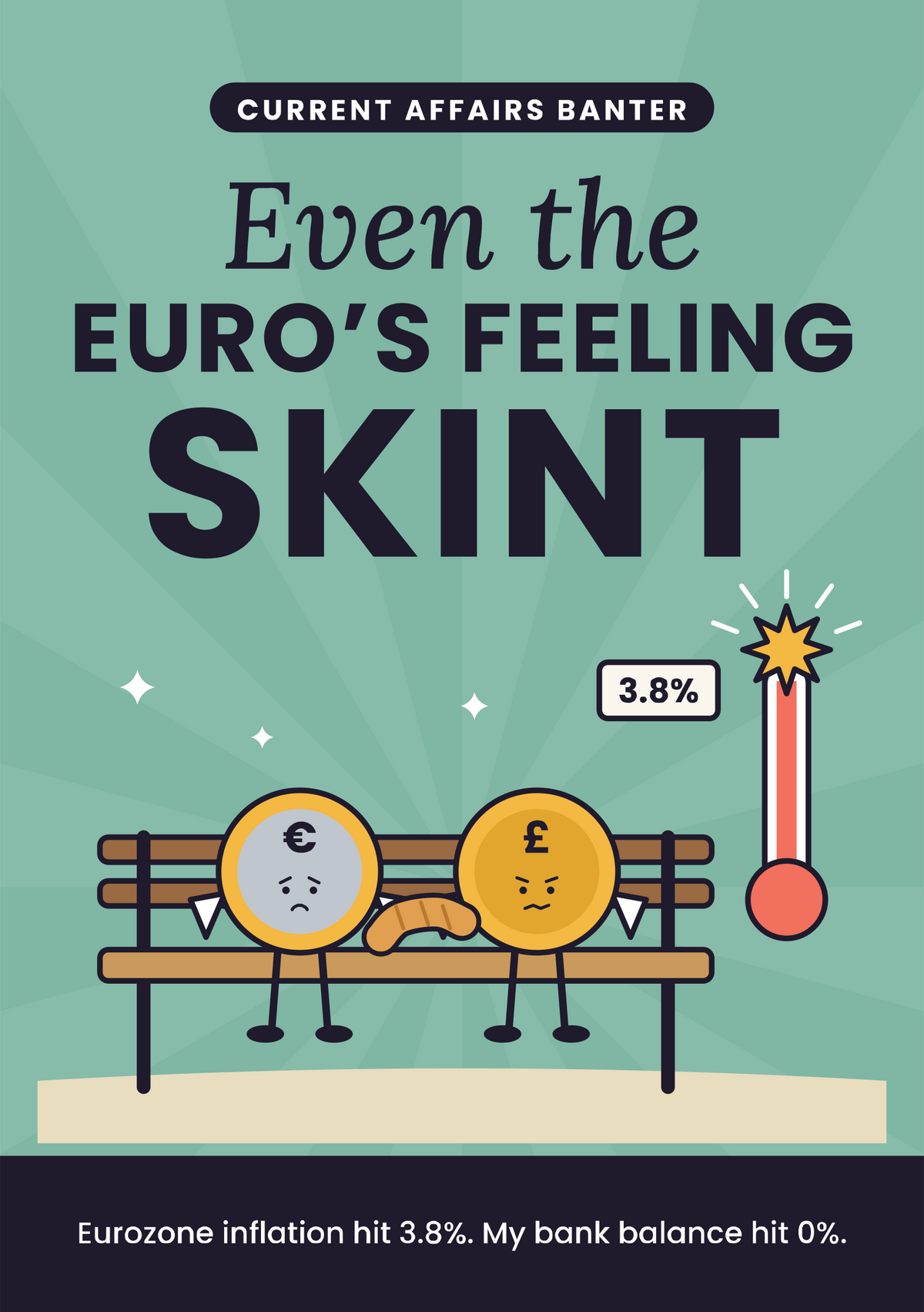 Even the euro's feeling skint printable card