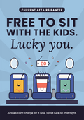 Free to sit with the kids. Lucky you. printable card