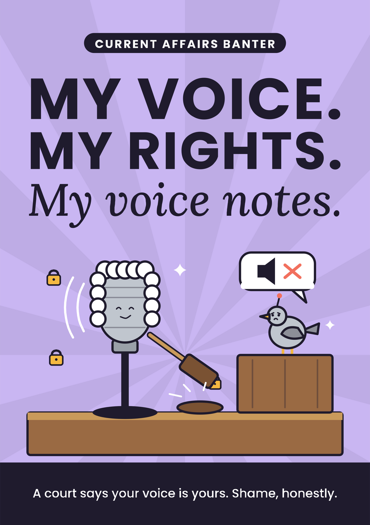My voice. My rights. My voice notes. printable card