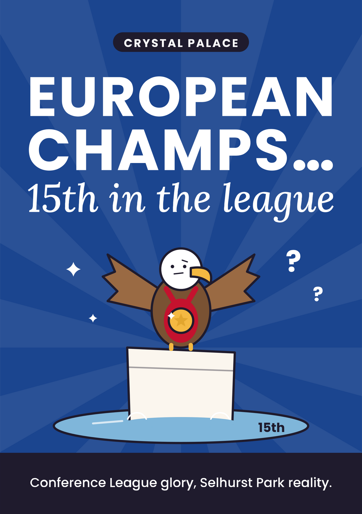 European champs… 15th in the league printable card