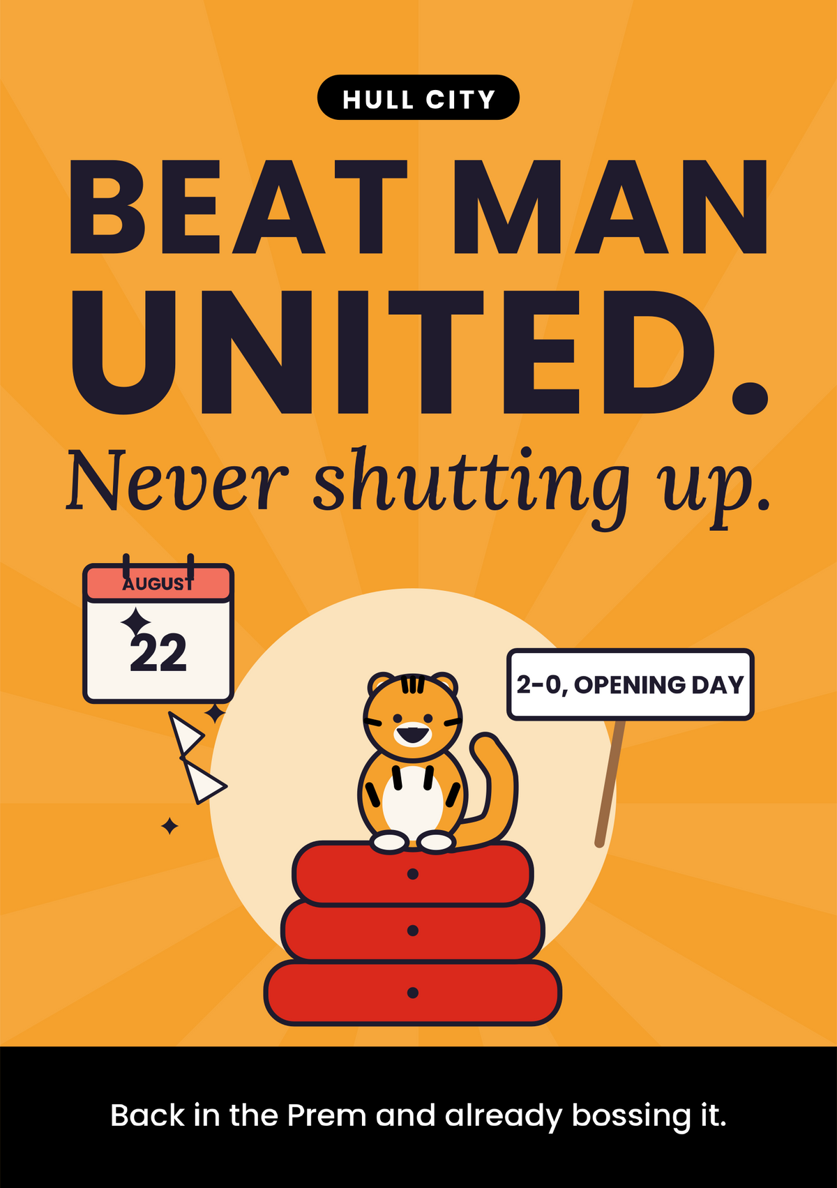 Beat Man United. Never shutting up. printable card