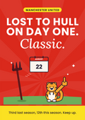 Lost to Hull on day one. Classic. printable card