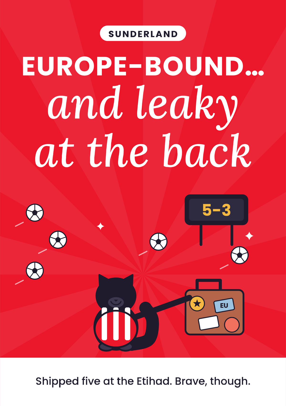 Europe-bound… and leaky at the back printable card