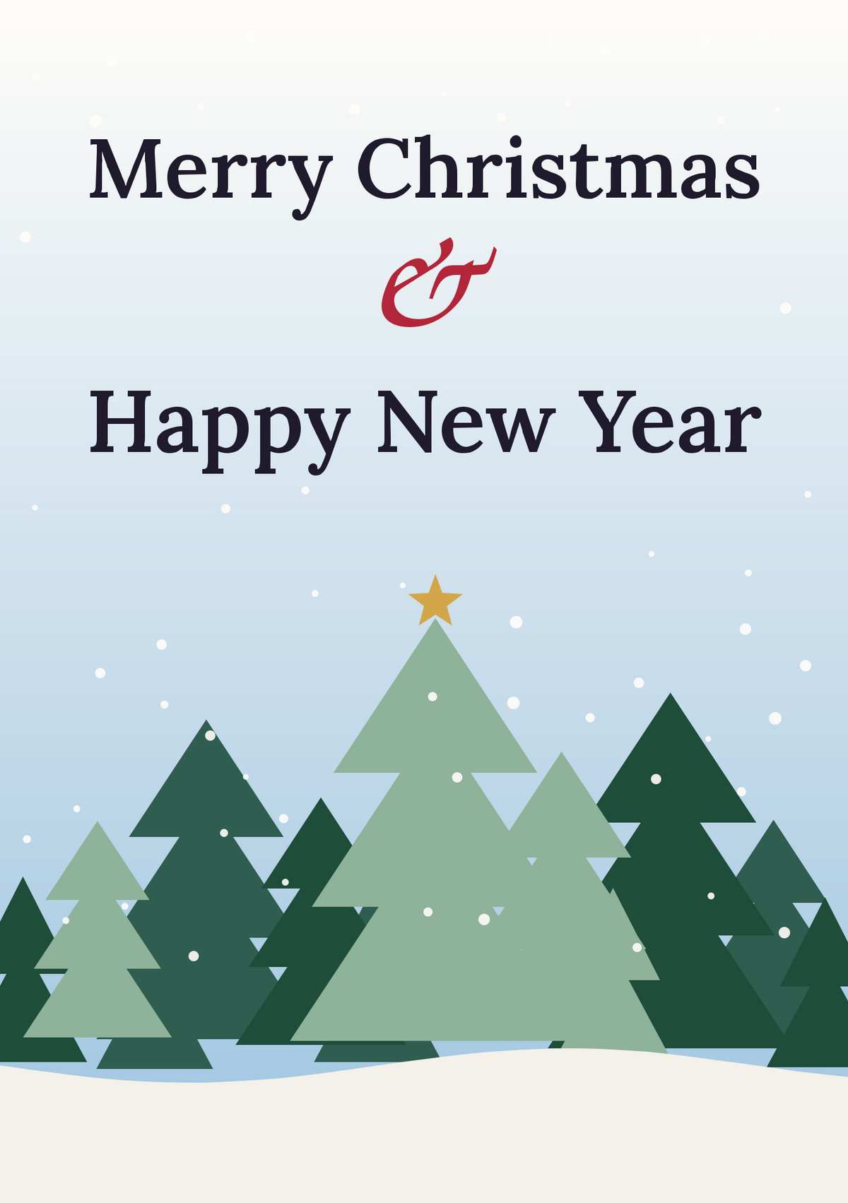 Merry Christmas & Happy New Year printable card