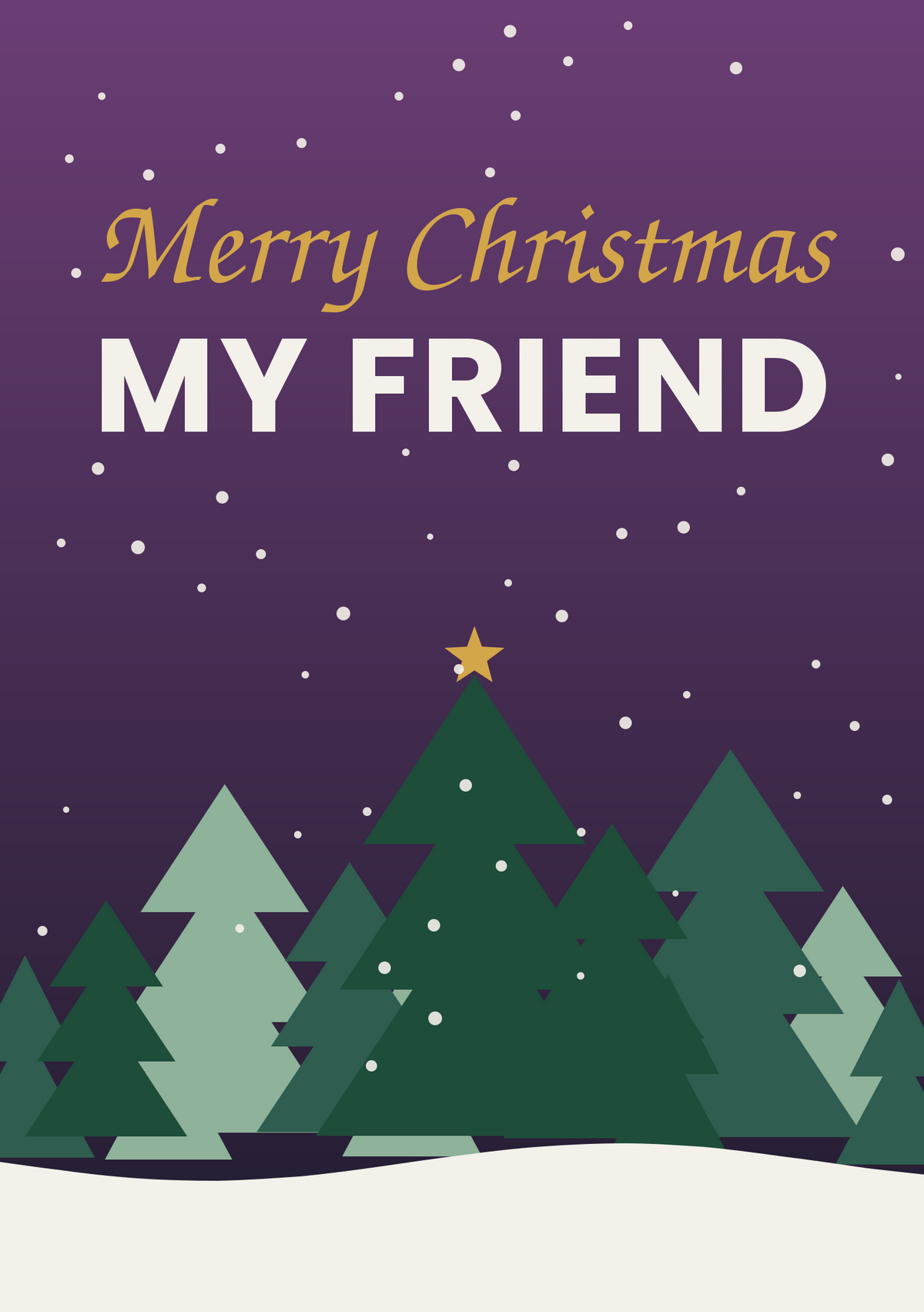 Merry Christmas my friend printable card