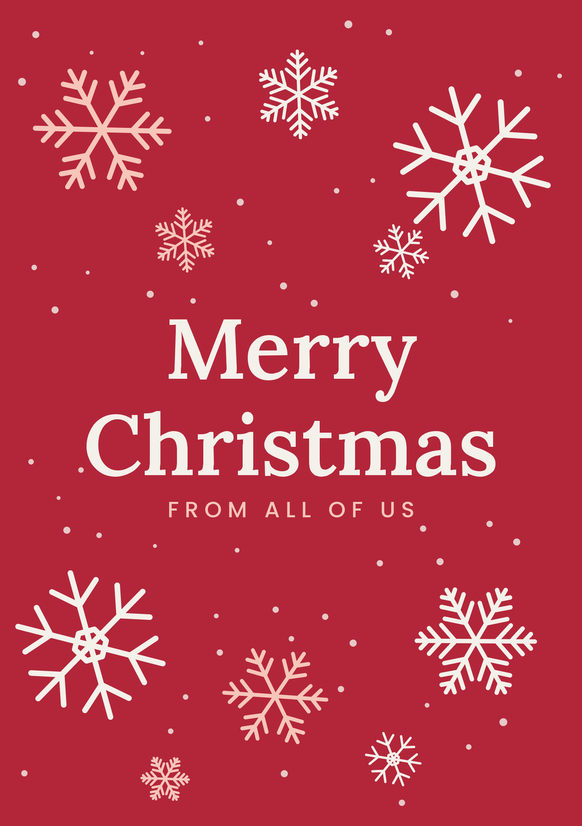 Merry Christmas from all of us printable card