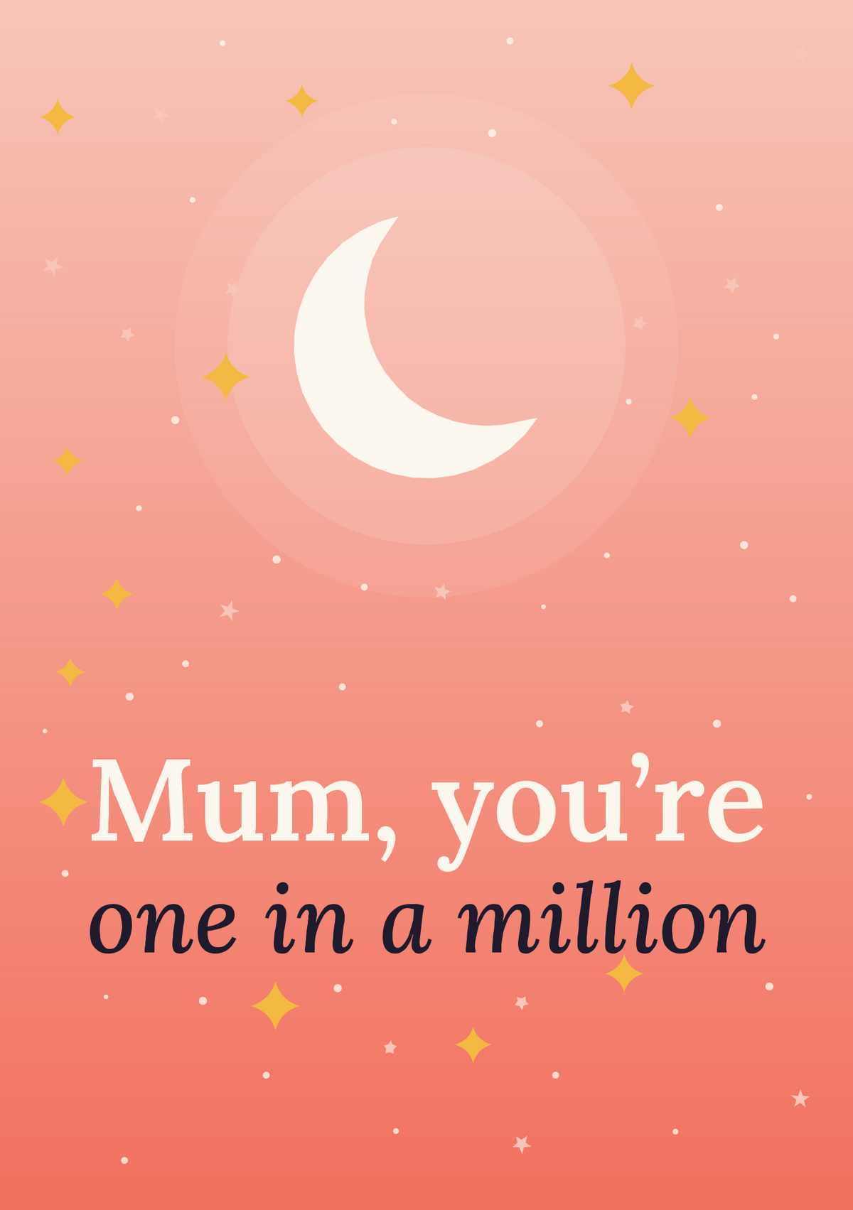 Mum, you’re one in a million printable card