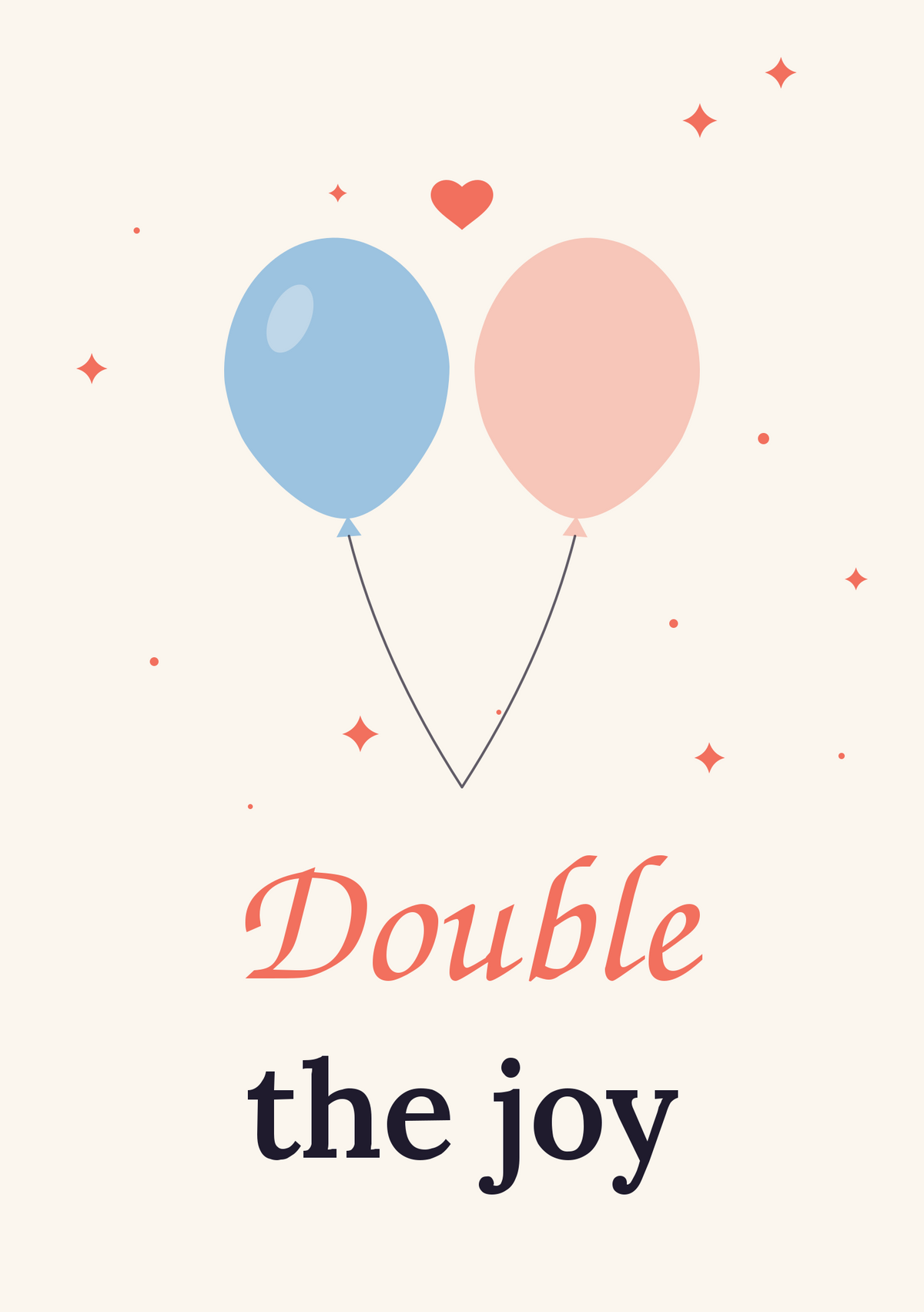 Double the joy printable card