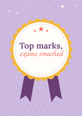Top marks, exams smashed printable card