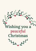Wishing you a peaceful Christmas printable card