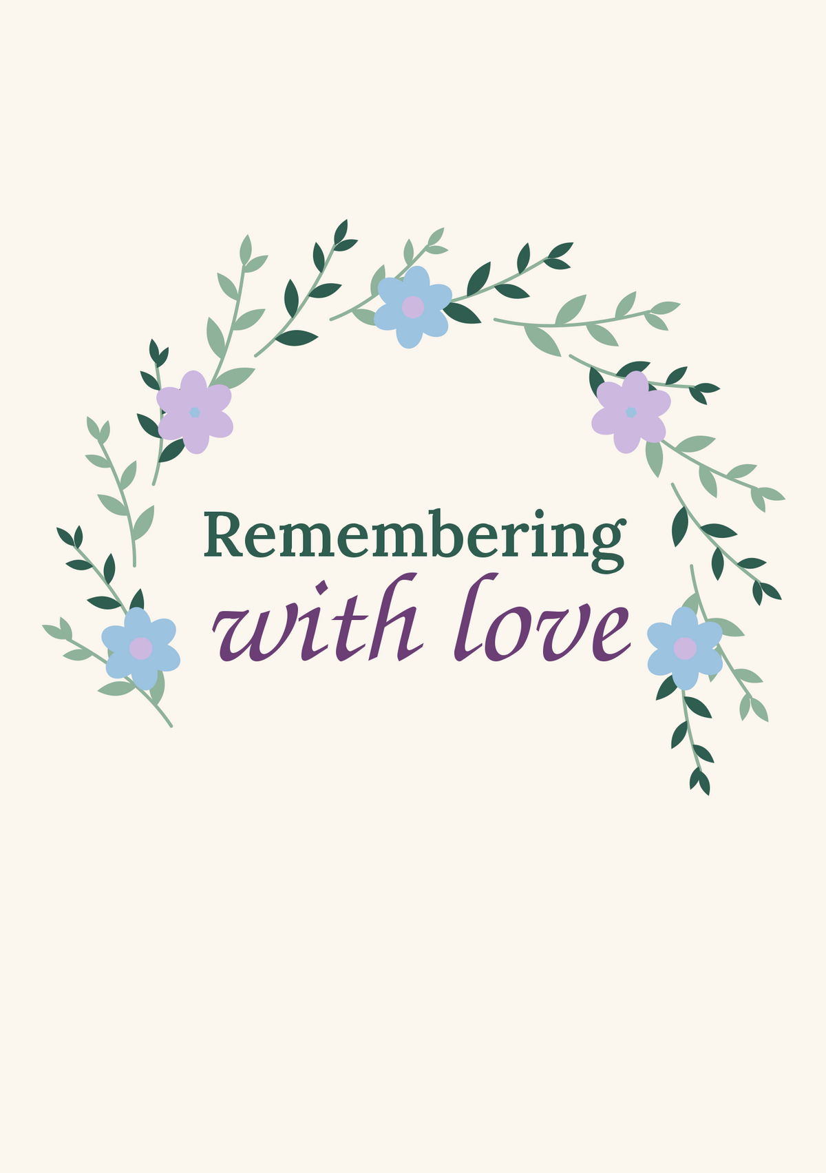 Remembering with love printable card