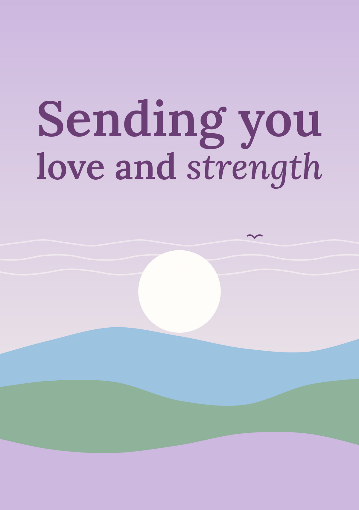 Sending you love and strength printable card
