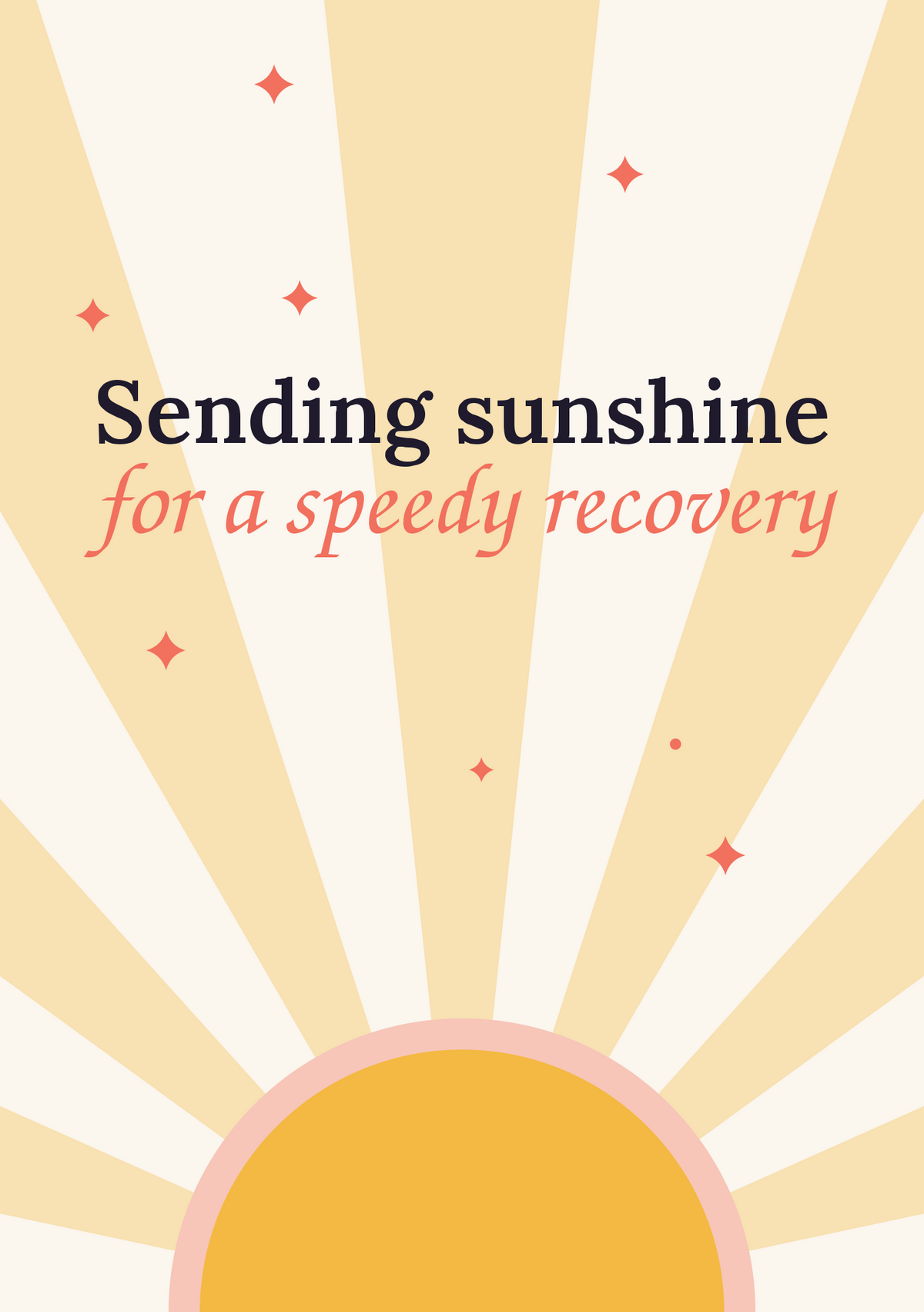 Sending sunshine for a speedy recovery printable card