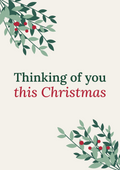 Thinking of you this Christmas printable card