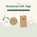 Winter botanical printable Christmas gift tags: 48 tags, cream and kraft, A4 + Letter