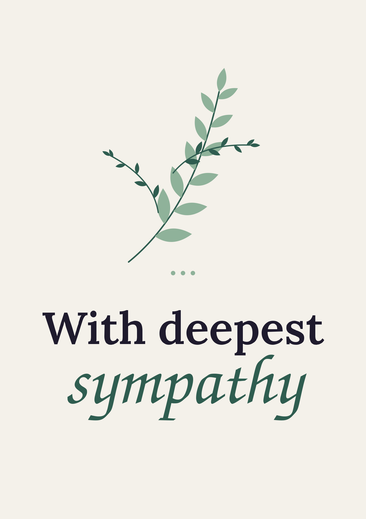 With deepest sympathy printable card