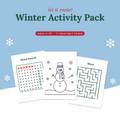 Winter Kids Activity Pack | Printable Christmas Colouring Pages, Word Search, Maze & Games | Ages 4–10